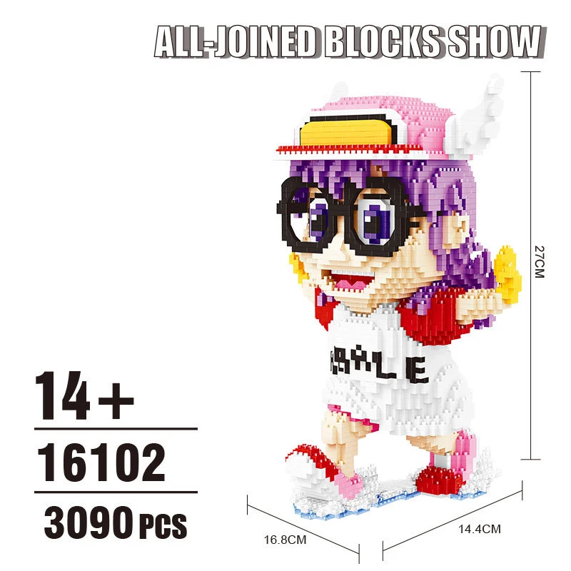 

3090pcs 16102 Micro Diamond Building Block block DIY Cartoon Girl Arale Bricks Assemable Model Toys for Kids Gifts B