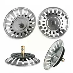 Steel Kitchen Sink Stopper Plug For Bath Drain Colander Drainer Water Basin Rubber Sink Strainer Cover Hole L3m4