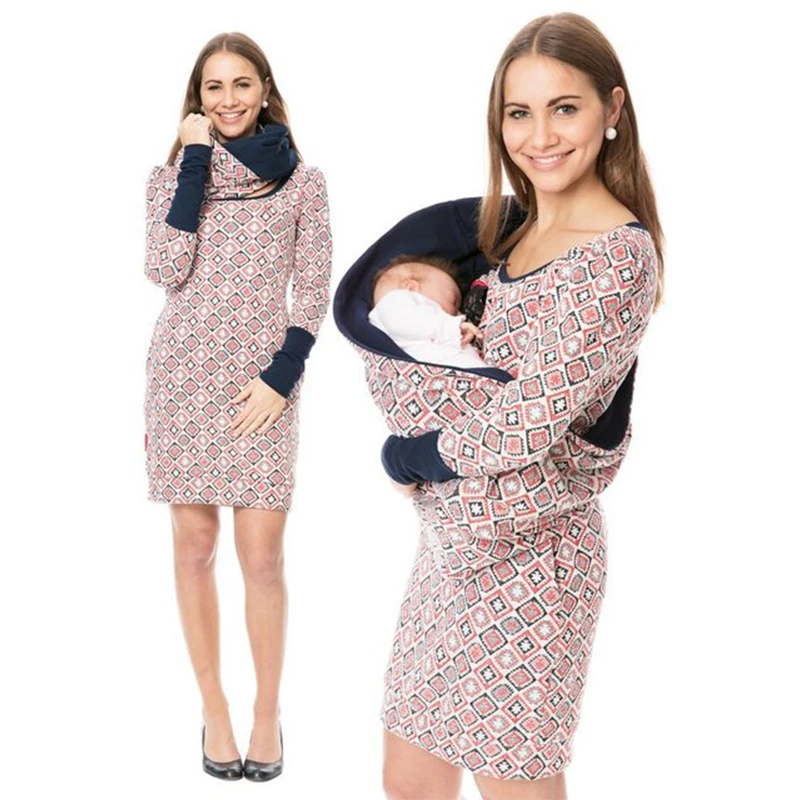 Hoodies Maternity Clothes For Women Floral Pregnancy Dress Tops T-Shirt Winter Breastfeeding Nursing Pregnant Tee Shirt Autumn