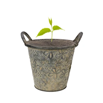 

Retro Iron Flower Buckets Metal Handicraft Watering Plant Flowers Pot Flower Vase Photography Props Home Balcony Floral Decor