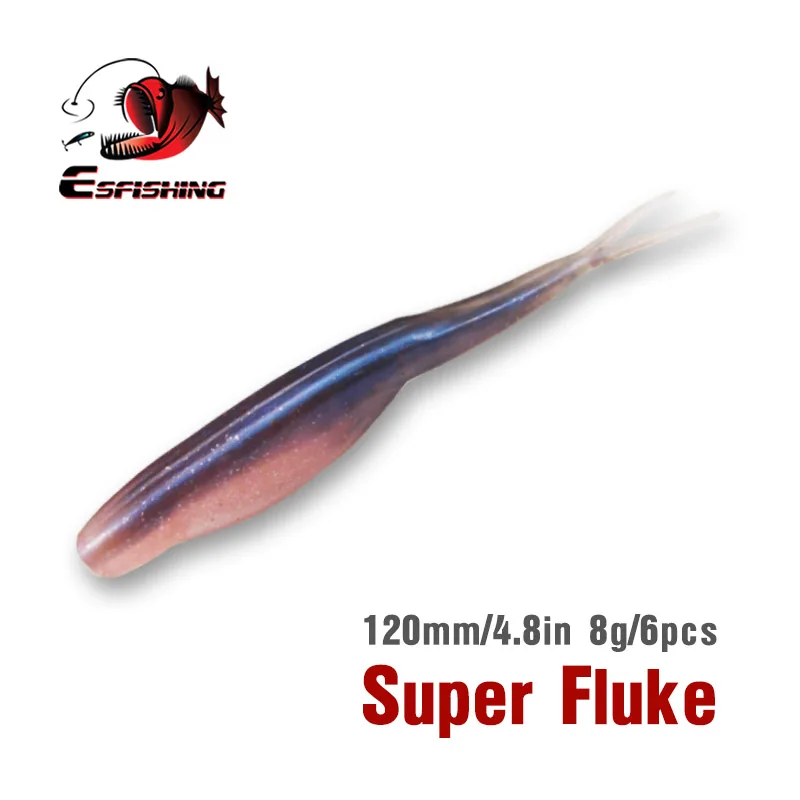 KESFISHING Minnow приманки супер Fluke 120 мм 6 штук рыболовная приманка мягкие Leurre souple Карп