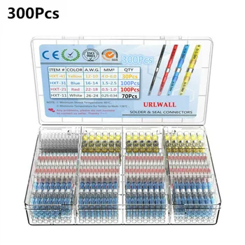 

300 Pcs Solder Seal Wire Connectors Kit Trim Terminal Connector Car Solder Seal Heat Shrink Wire 3:1 Kit