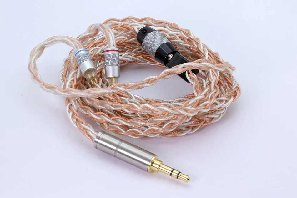 Большой 8 Core Модернизированный MMCX 2PIN кабель аудио Jack 3,5 мм 3 полюс Hi-Fi наушники кабель "сделай сам" с 2xMMCX 2pin разъем