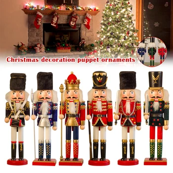 

King Nutcracker Collectible Wooden Soldier Puppet Wine Cabinet Decoration Ornaments Christmas Festive Holiday Decor P7Di