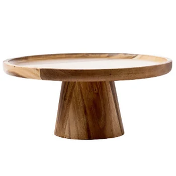 

Japan Style High Stand Wooden Cake Plate Creative Food Serving Trays Multi-Use Eco Wood Desserts Fruits Tray Home Decor Storage