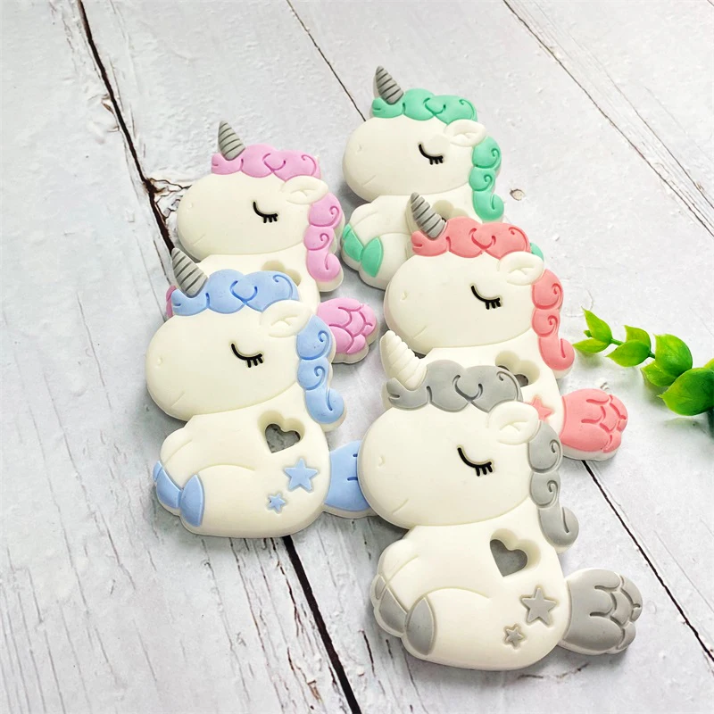 1pcs Silicone Teether Cartoon Animal BPA Free Rodent Teeth Necklace Food Grade Baby Chew Toy 2