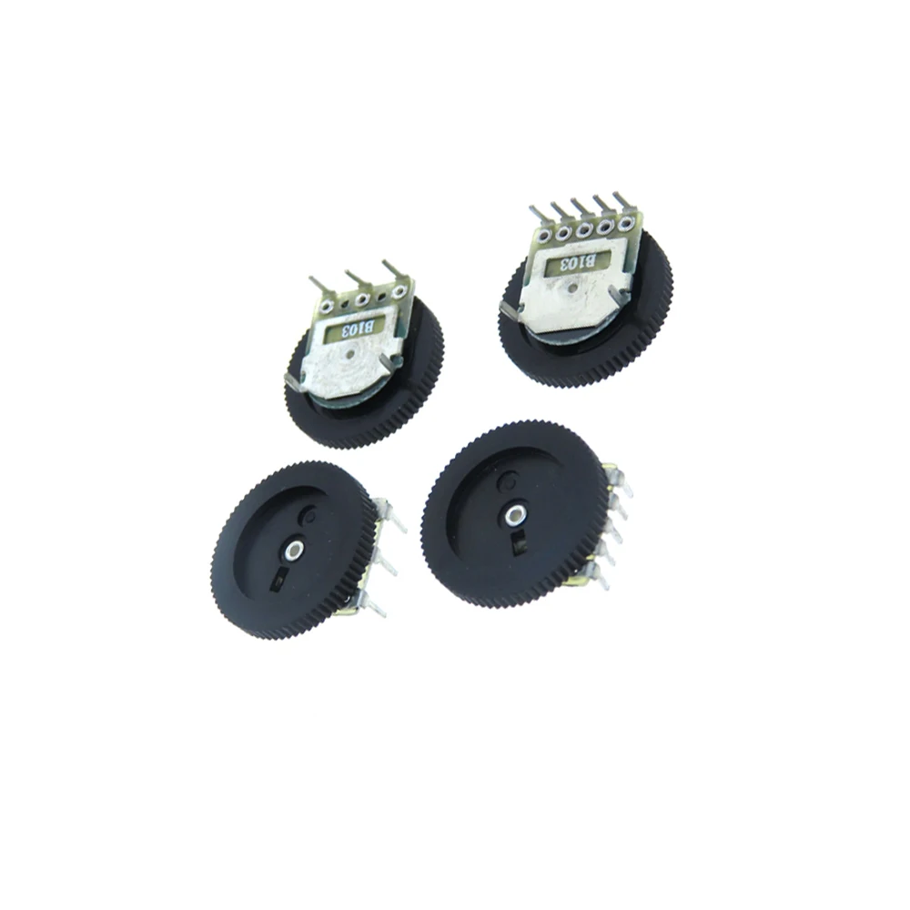 Volume Potentiometer 10PCS/LOT Single Double Dial Taper Volume Wheel Duplex Potentiometer 3Pin 5Pin 16*2MM B102 B103 B203 B503 B104 1K 2K 5K 10K 20K