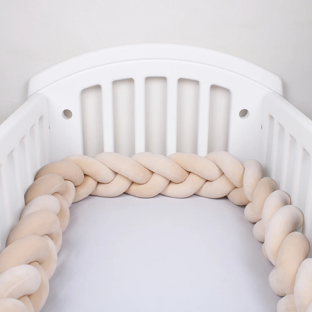 fitted sheet 3 Knotted Newborn Baby Crib Bumper Bed Braid Baby Room Decor  Pillow Cushion Bumper for Infant Bebe Crib Protector waterproof mattress protector Bedding
