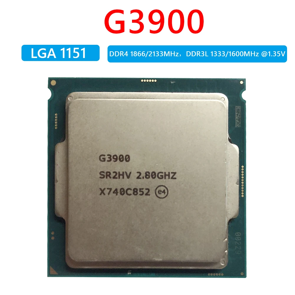 For Intel Celeron G3900 Dual Core Processor for LGA 1151 for B250 B250C BTC CPU Mining Motherboard DDR4 2.8GHz 2MB 51W SR2HV cpu core