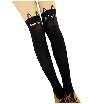 

Women Winter Cat Bear Cartoon Knitted False Over Knee Warm Bottoming Socks Fake Tall Cartoon Printed Fake High 0130