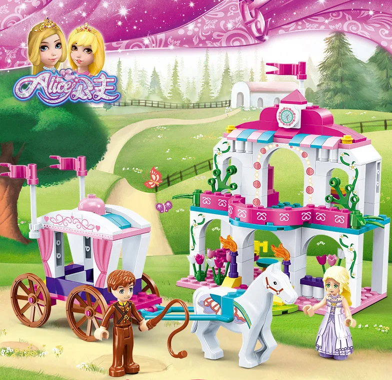 

New Music New Goood GIRL'S Educational Assembled Toys Building Blocks Alice Princess 9012 Equestrian Training Compatible LEGO