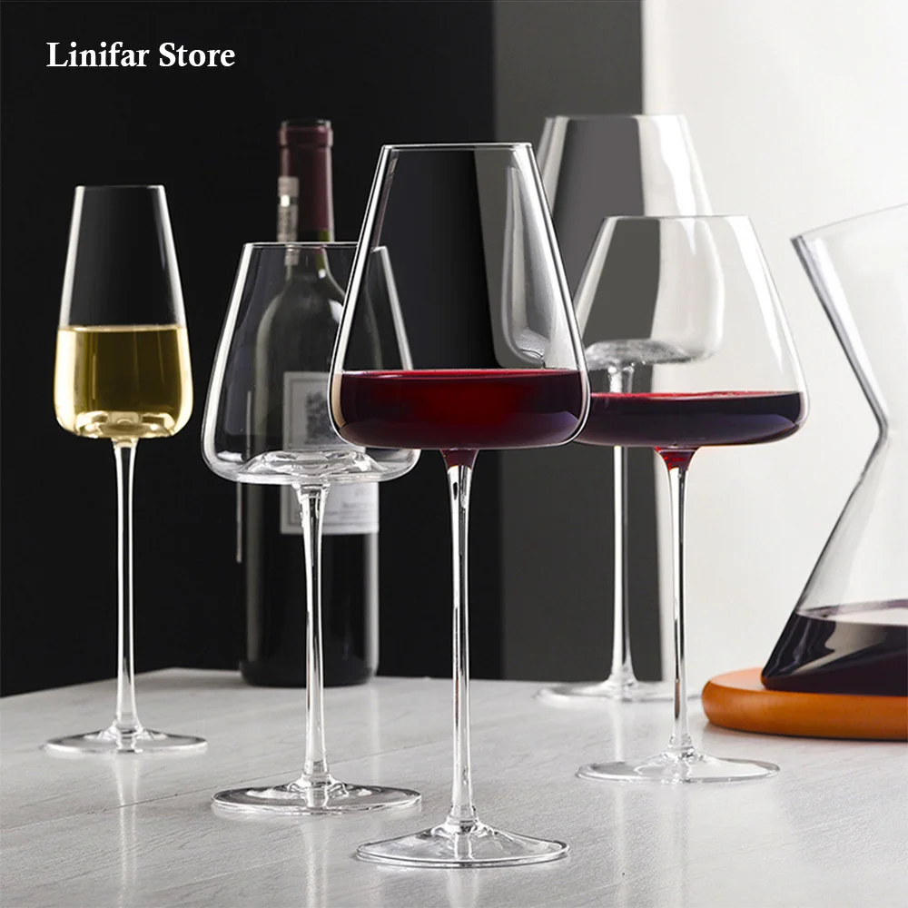 2pcs Goblet Wine Glass 650ml Kitchen Utensils Crystal Water Champagne Glasses Bordeaux Wedding Party Birthday Gift Lead-Free