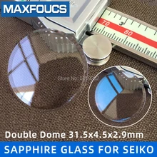Для Seiko SKX007/009/SKX011/SKX171/175 сапфировое стекло с голубым покрытием AR/прозрачный Двойной Купол 31,5 мм