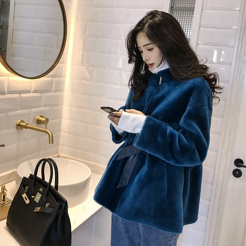 Real Fur Coat Women Winter Sheep Jacket Korean Shearling Natural Wool Coats for clothes 2020 KQ-1828 KJ3163 | Женская одежда