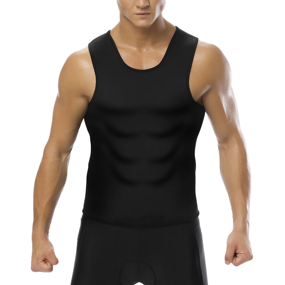 

WonderBeauty Men's Sweat Vest Body Shaper Shirt Thermo Slimming Sauna Suit Weight Loss Black Shapewear Ultra Neoprene
