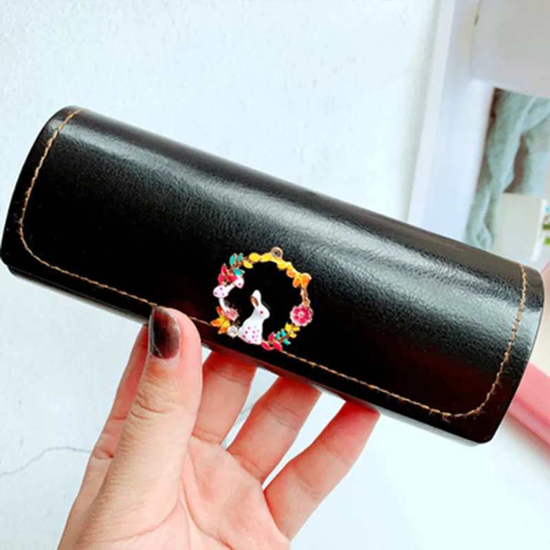 

Leather Glasses Case For Women Waterproof Hard Sunglasses Frame glasses Case Reading Glasses Box Eyewear Spectacle Holder Case