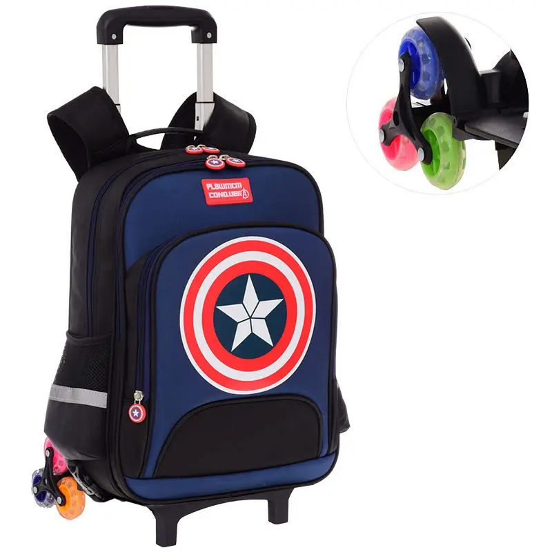 Водонепроницаемый рюкзак на колесиках для мальчиков и девочек, детская школьная сумка, дорожная сумка на колесах, рюкзак для багажа, Детские съемные школьные сумки на колесах - Цвет: 6 wheels A