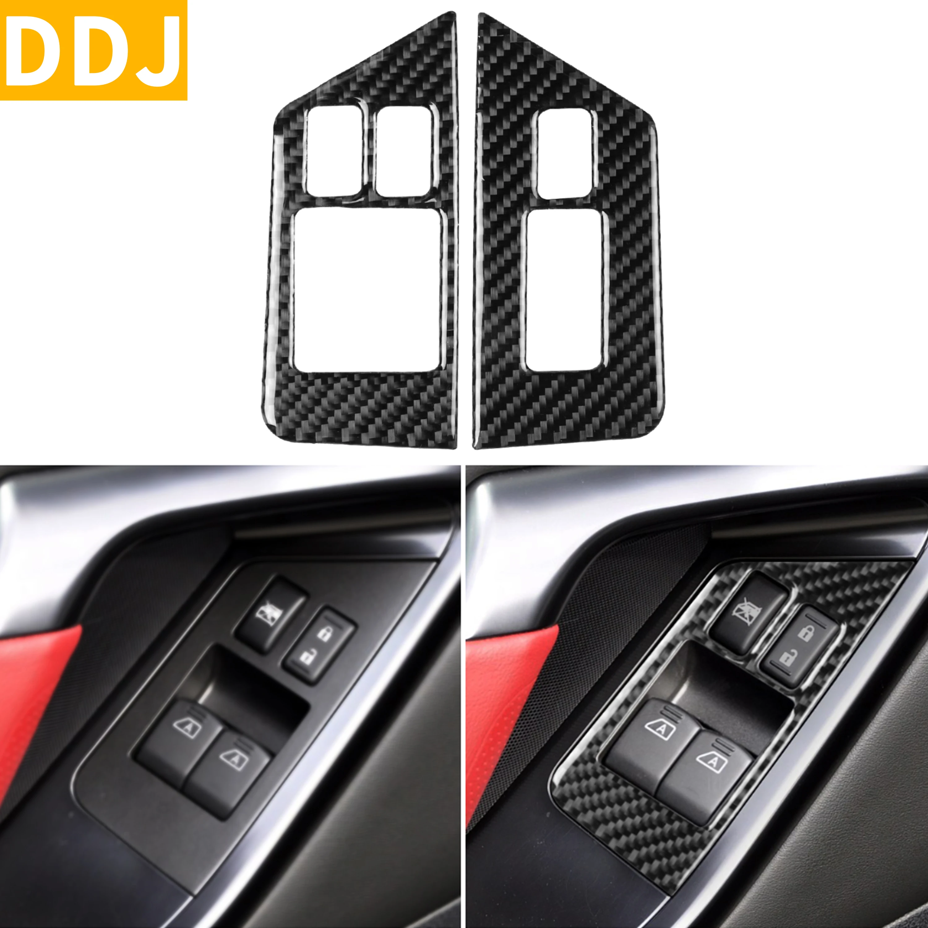 

For Nissan GTR R35 2008-2020 Carbon Fiber Window Lift Switch Sticker Button Frame Cover Trim Set Interior Decoration Car Styling