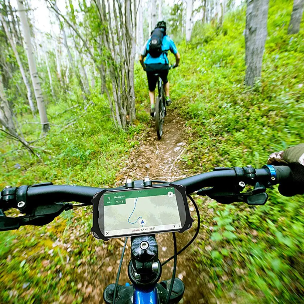 

Mountain Bike Navigation Bracket Durable Non-Slip Silicone Mobile Phone Stand For Most Smartphones And All Bicycle Handlebars