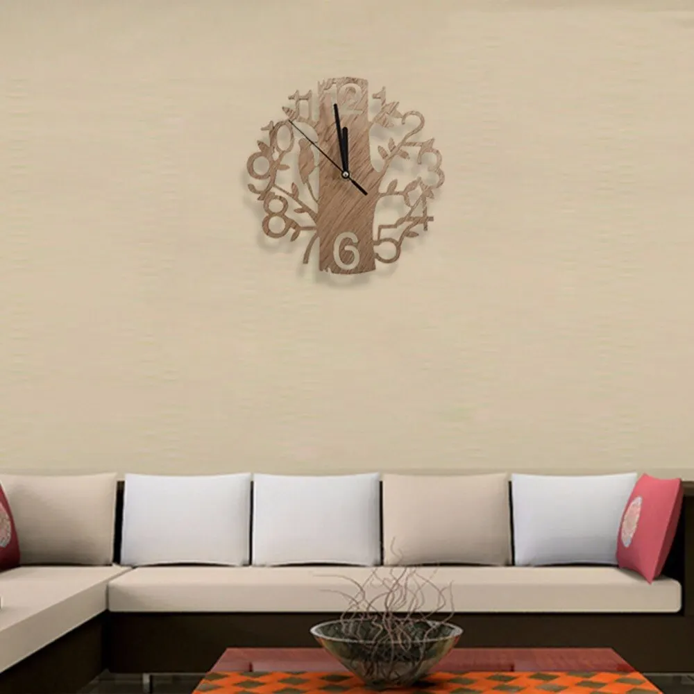Винтажный дизайн деревянные настенные часы Стильный дом гостиная Кофейня шикарный бар украшения личности тихие часы квадратной формы