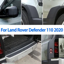 

ABS Black,Rearview Mirror,Front Rear Bumper,Car Body Side Scratch Protection Board,for Land Rover Defender 110 2020 Accessories