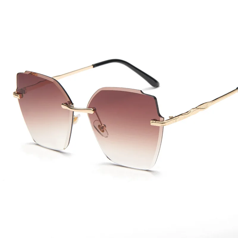

TEENYOUN Fashion luxury Rimless Sunglasses Trending Men Square Shades Trimming Sun Glasses Big Frame Eyeware Oculos de sol UV400