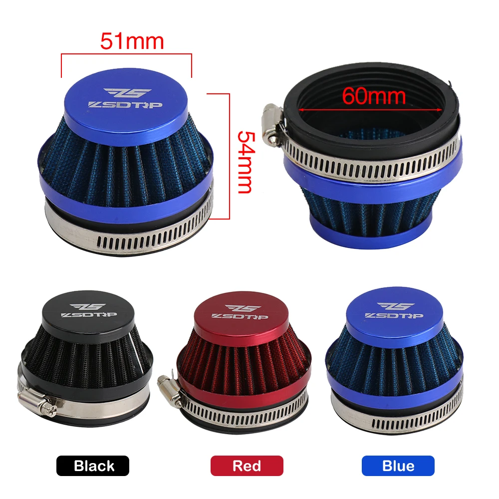 Motorcycle Air Filter ZSDTRP 32-60mm Steel Air Filter for 2 Stroke Engine Carburetor ATV UTV Quad