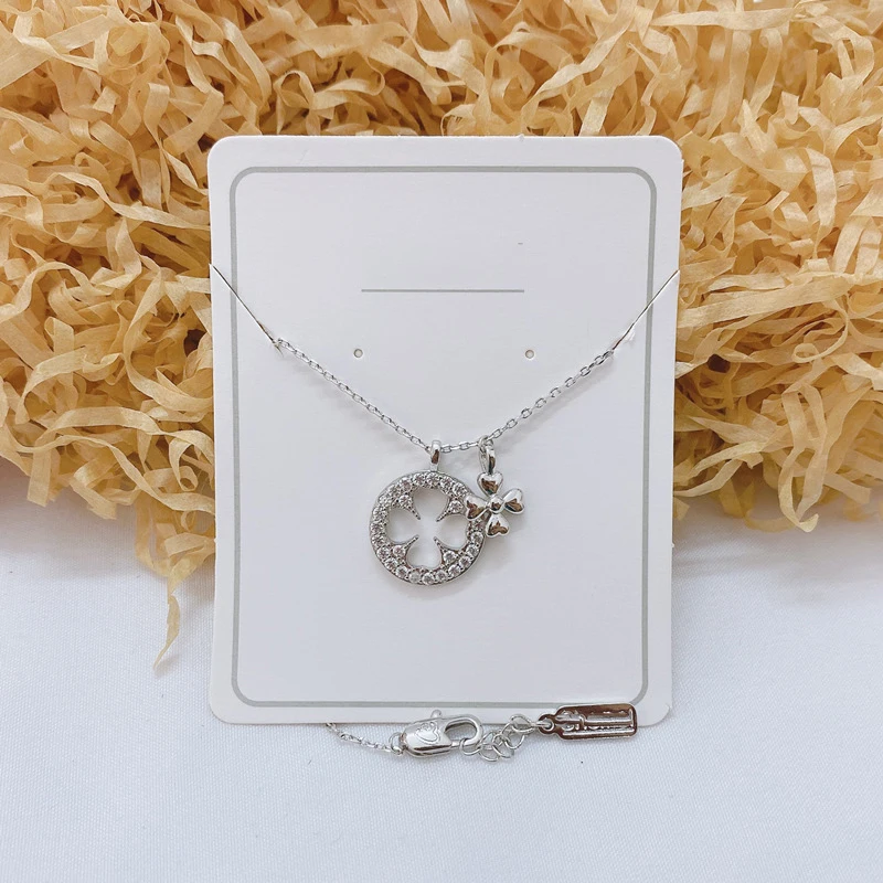 Original Luxury Wedding Anniversary Women's Party AAA Zircon Clover Necklace 925 Sterling Silver Valentine's Day Gift | Украшения и
