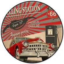 Круглый ковер ретро автомобиль плакат Route 66 Авраам микрофибра лохматые кухонные коврики гостиная питомец Ресторан Крытый Коврик