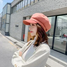 Женская шапка, новая мода, Ретро стиль, на каждый день, одноцветная шапка, милая, осень и зима, английский стиль,, женская шапка, vestidos WLZ003