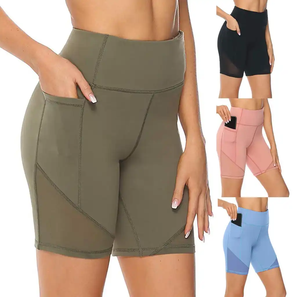 Biker Running Yoga High Waist Short Summer Casual Loose Lounge Pants,a122 Workout Shorts for Women with Pockets