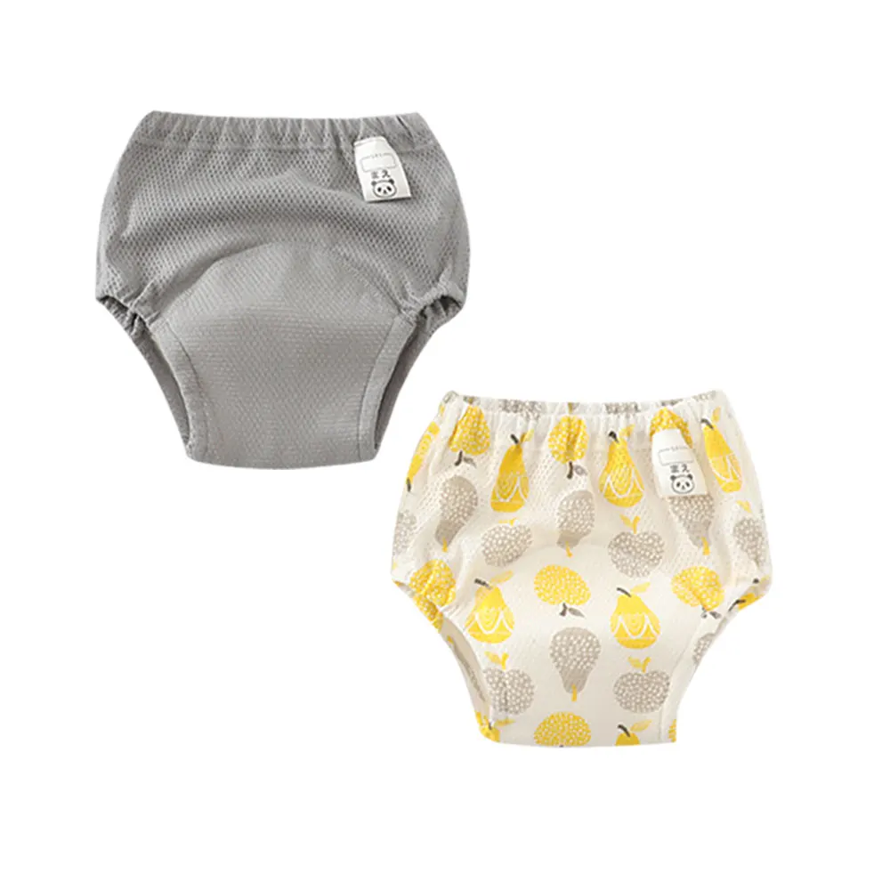 2 шт., тренировочные штаны для горшка, детские моющиеся подгузники, нижнее белье, многоразовые трусики для новорожденных, Современные тканевые подгузники - Цвет: Розовый