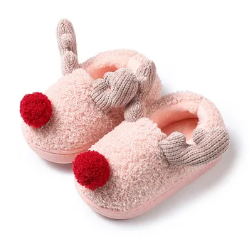 

Children cotton slippers boys shoes autumn/winter kid baby girls indoor slippers home shoes fashion plush warming velvet shoes