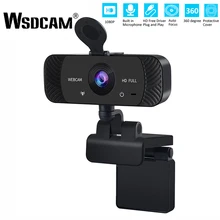 Wsdcam 1080P kamera internetowa minikomputer PC kamera internetowa z mikrofonem obrotowa kamera do transmisji na żywo wideokonferencje