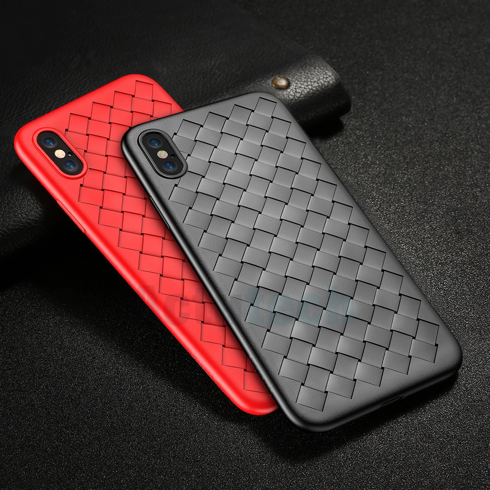 

Woven Weave Grid Full Protective Soft Silicone Back Cover Case For iPhone 5 5s SE 6 6s 7 8 Plus 11 Pro X 10 XS Max XR Coque Capa