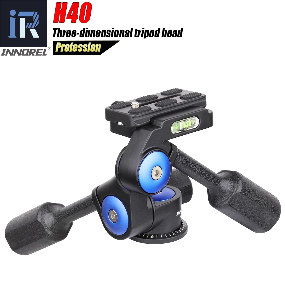 Innorel H40 Two Handle Hydraulic Damping 3D Three-dimensional Tripod Head 360 Degree Rotation for Canon Nikon DSLR Camera