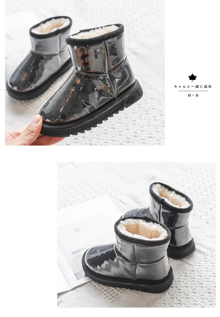 Йоркзалер зимние детские ботинки для девочек и мальчиков хлопковые плюшевые детские ботильоны Детские ботильоны водонепроницаемая обувь Размер 26-36