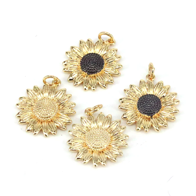 

5Pcs,Trendy Gold Daisy Sunflower Pendants Charms Flower Pendant Charms Earrings Necklace Bracelet Minimalist Jewelry
