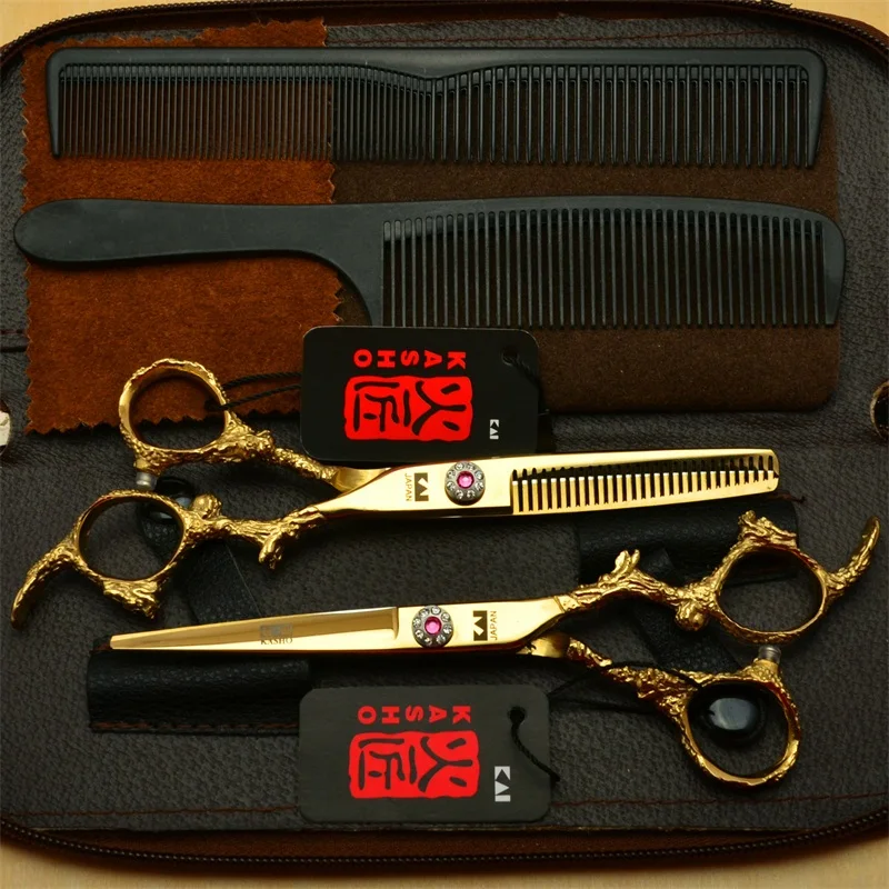 

Professional 6 inch hair scissors Hairdressing scissors Barber scissors Straight Thinning Hair Cutting Tool