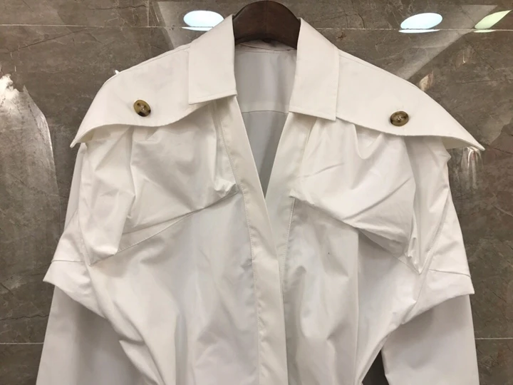 Новинка, Зимняя женская Однотонная рубашка с поясом, с карманами, для улицы, 1220