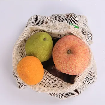 

Reusable Produce Bags Washable Drawstring Mesh Grocery Bags for Vegetable Fruit Shopping NIN668