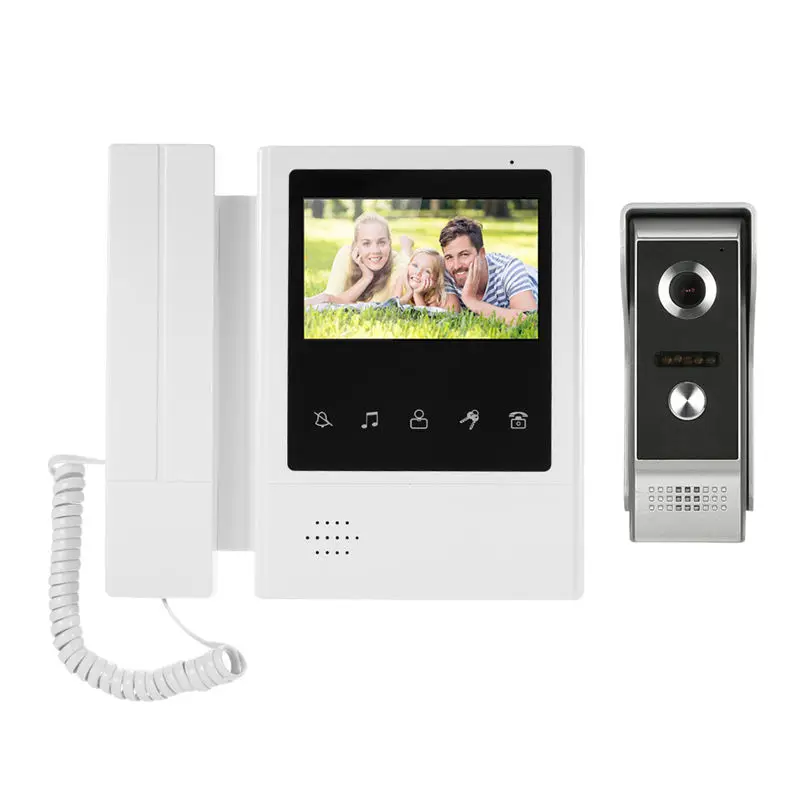 

4.3Inch Contact Screen Wired Video Door Phone System Visual Intercom Doorbell 800X480 Monitor 700Tvl Outdoor Infrared Camera(Us