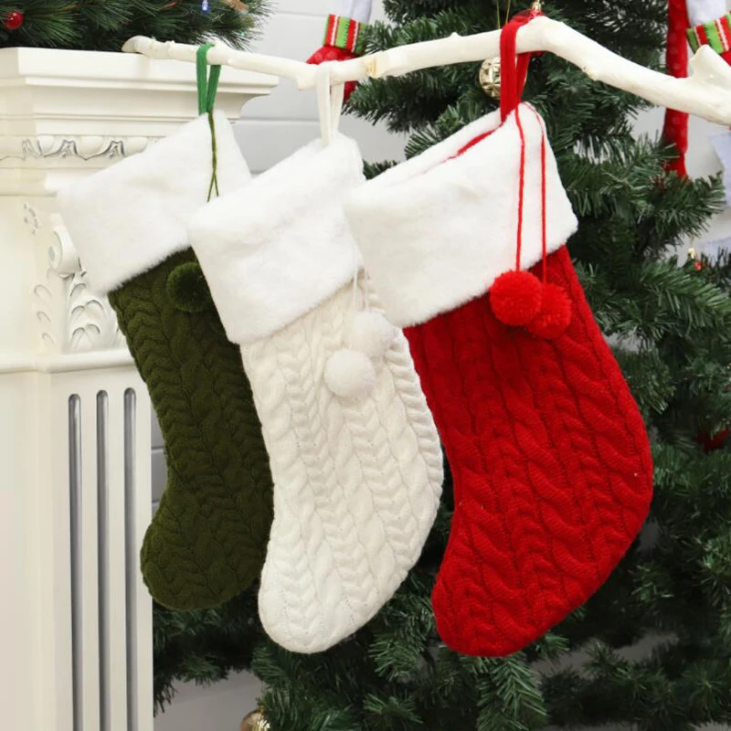 

Christmas Gift Christmas Stocking Sock Santa Claus Candy Gift Bag Xmas Tree Hanging Decor Christmas Stockings