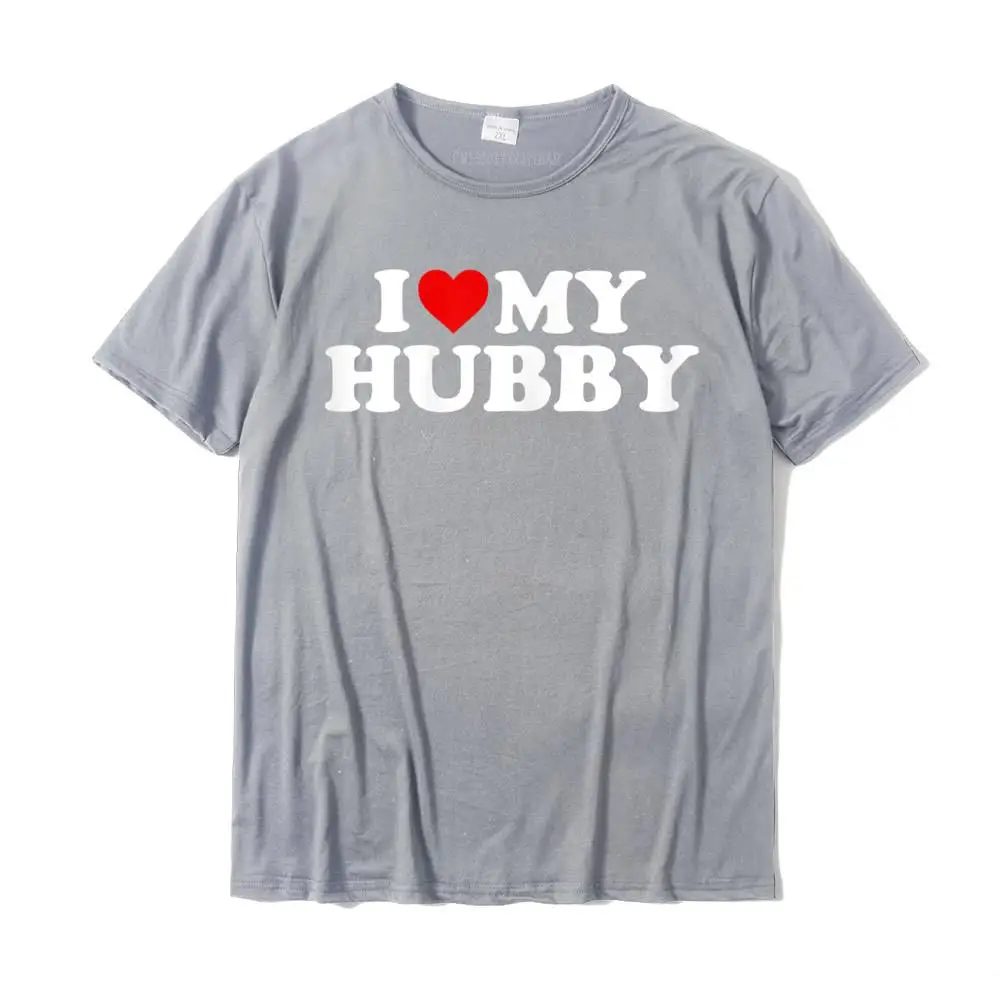 Crewneck Printed All Cotton Student T Shirts Normal Short Sleeve Tops Shirts Fashion Print Tee Shirt Drop Shipping Womens I Love My Hubby T-Shirt With Heart T-Shirt__25374 grey