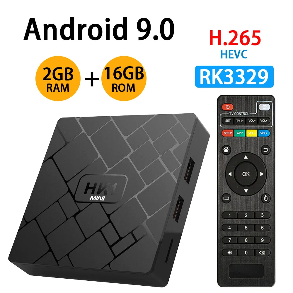 ТВ приставка HK1 Mini RK3229 Android 9 0 голосовой помощник Google Play Store медиаплеер