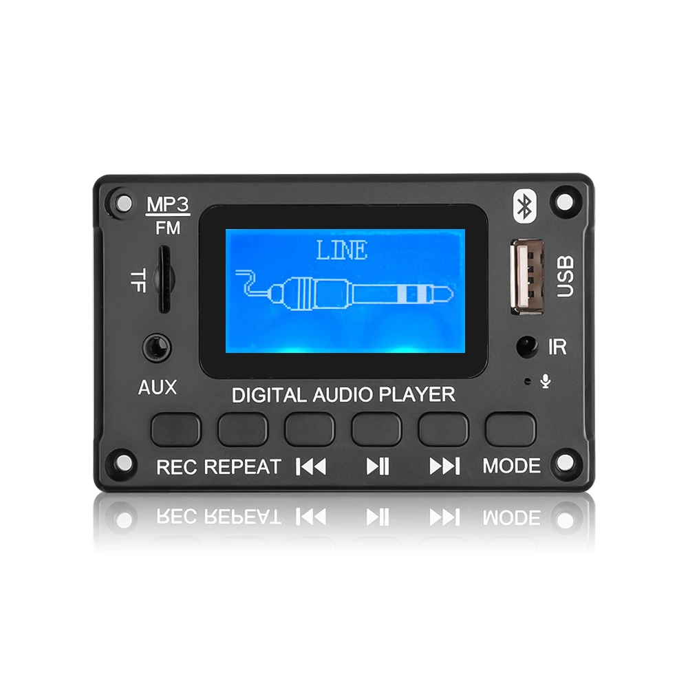 Kebidu DC 5V 12V Bluetooth 5.0 MP3 Decoder Board With LCD Screen Supports Call/Recording/MP3/USB/TF/LINE IN/FM/BLUETOOTH android mp3 player MP3 Players