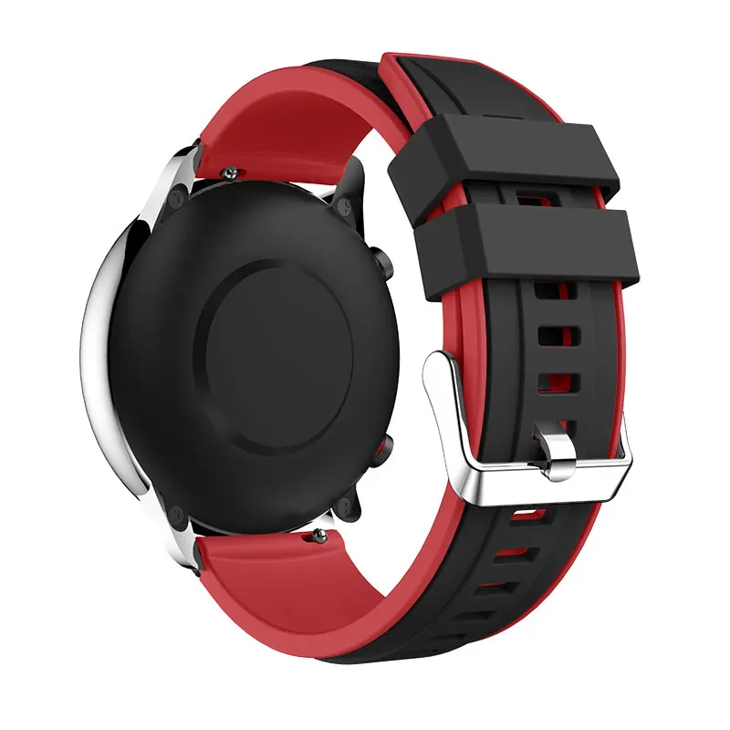 Спортивный силиконовый ремешок для часов xiaomi huami Amazfit stratos 3 ремешок 22 мм двойная цветная стальная пряжка для Amazfit pace/stratos 2 2s