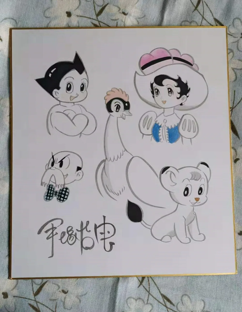 Ручной рисунок Osamu Tezuka Mighty Atom Shikishi художественная доска Паленая 272*242 мм 101901