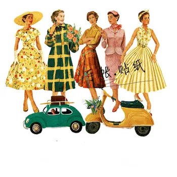 

Fashion retro personality girl Paper Stickers Crafts And Scrapbooking stickers kids toys book Decorative sticker DIY Stationery