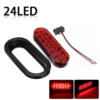 

2pcs 12V 0.4A 12W 6" Oval 24-LED Red Oval Tail Light Waterproof Turn Signal Brake Lamp For Car Truck RV Accessories Parts